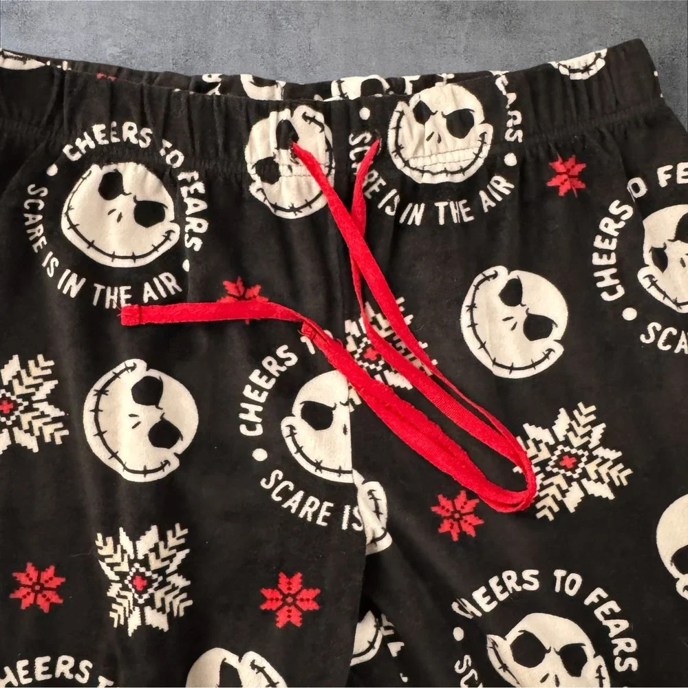 Disney Nightmare Before Christmas Pajama Pants Kids L Black Jack Skellington